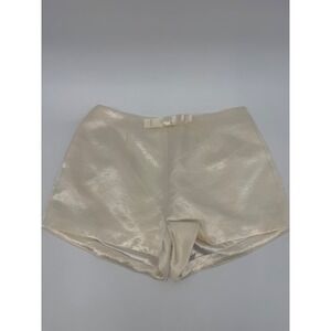 Bubish Penelope Champagne Satin‎ Bow High Waisted Shorts Ivory US 6 Elegant